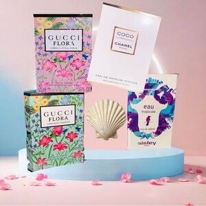 NEW 4pc CHANEL, GUCCI & SISLEY PARIS Designer Fragrance Sample Spray Set  *1.5ml